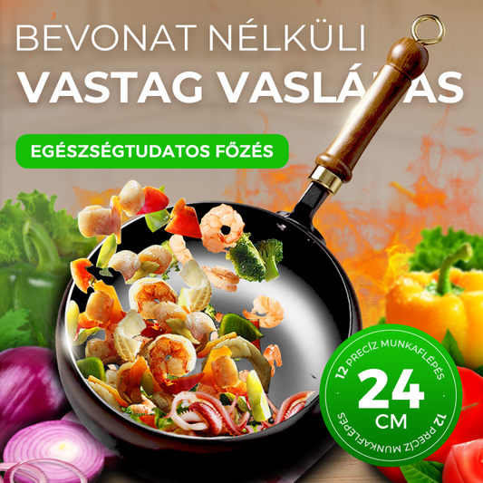 Bevonat nélküli vastag vaslábas