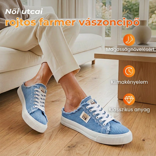 👟 2026-os új modell: női farmeranyagból készült papucs ☀️