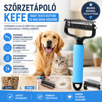 🐈 Egy gombnyomással eltávolítja a szőrcsomókat és kifésüli a szőrt