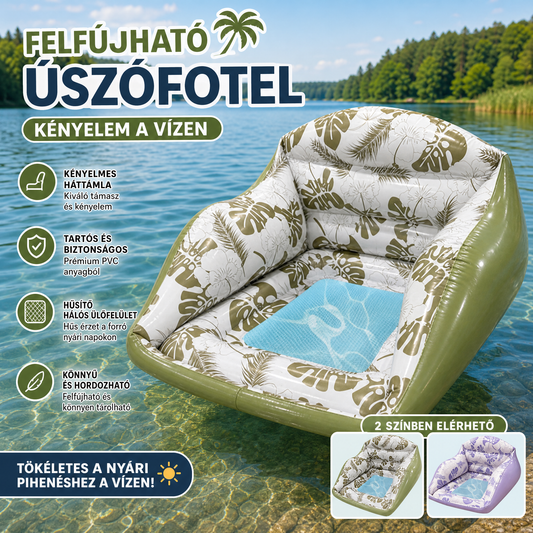 🏊‍♂️ 2026-os új hálós úszóplatform | Felfújható kanapé, vízre helyezhető összecsukható nyugágy