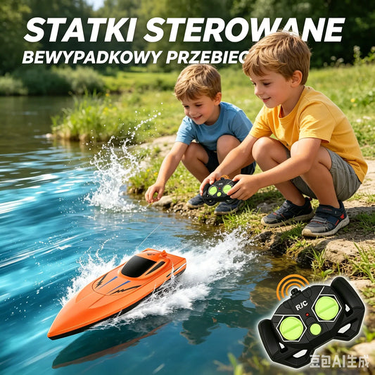 🚤 Vízre vihető távirányítású játékhajó gyerekeknek | 2,4 GHz-es szimulációs motorcsónak ✨