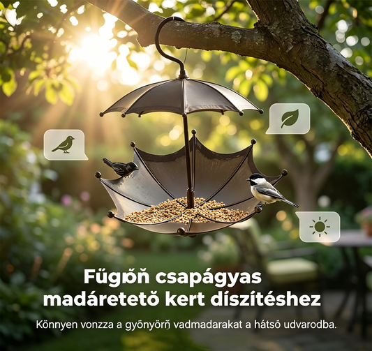 Függő esernyős madáretető és fürdő