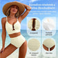 🔥 S-2XL 👙🌞 Női fürdőruha magas derékkal és szegélyekkel ✨
