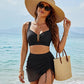 👙Női bikini fürdőruha, magas derékú, U-alakú merevítővel, hasformáló| Raktáron