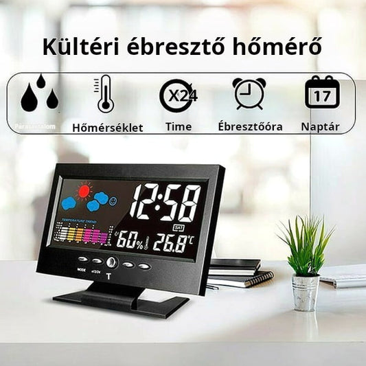 8082T Időjárás-elektronikus ébresztőóra – LED színes kijelzővel