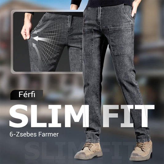 Rajós egyenes lábú férfi farmer