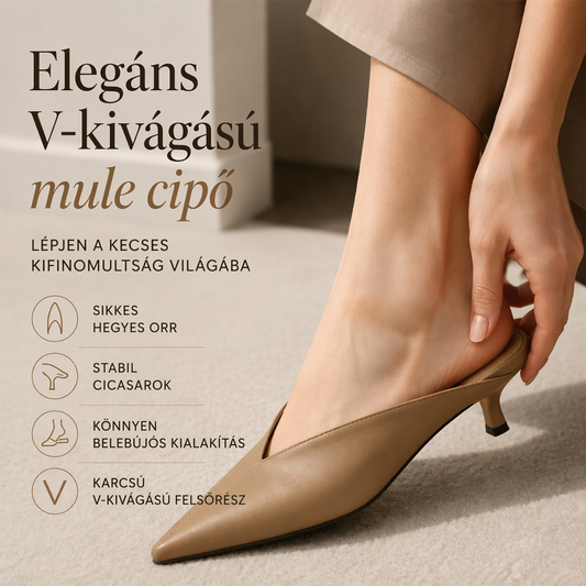 👡 Női hegyes orrú papucs – könnyen fel- és levehető, alacsony, vastag talppal, kényelmes