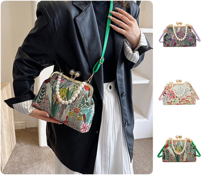 2026 Tökéletes ajándék - Női vintage virághímzéses kézitáska