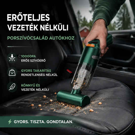 🔋 Nagy teljesítményű akkumulátoros autóporszívó-készlet 🚗