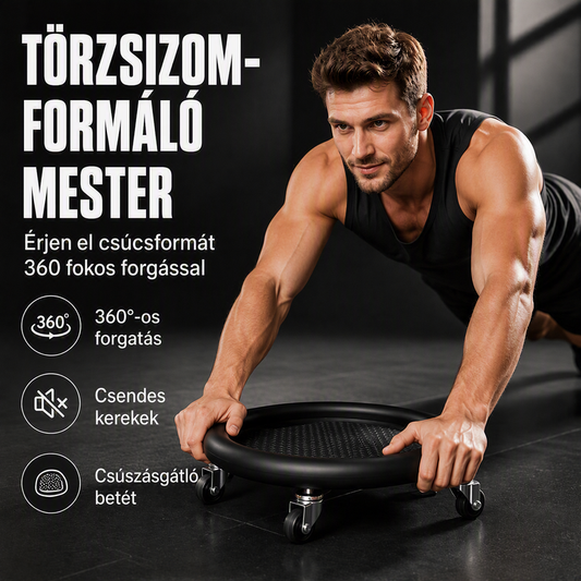 🏋️‍♀️💪 360°-os, csendes, minden irányba forgatható hasizom-edző korong szett