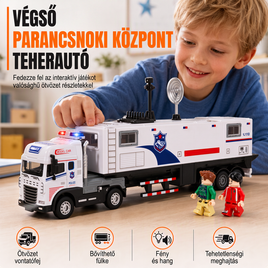 Visszahúzható ötvözetből készült parancsnoki teherautó játék