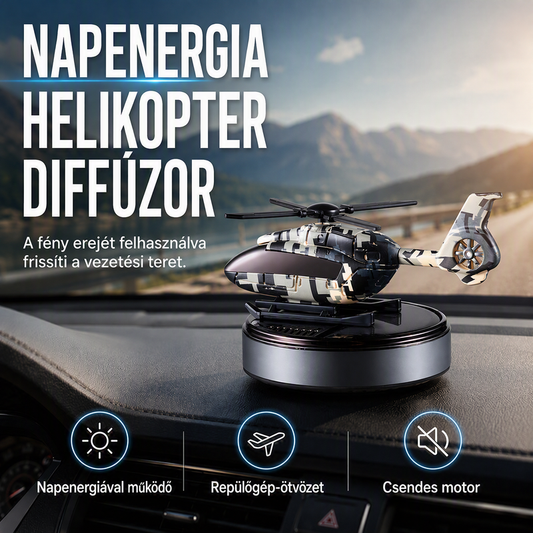 🌷 Napenergiával működő, forgó helikopter alakú autóillatosító