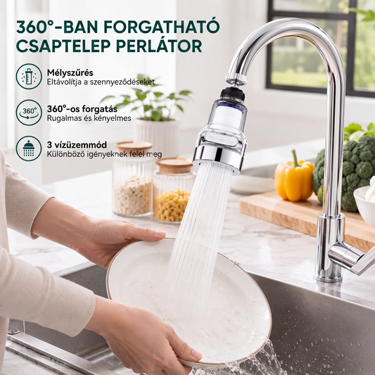 【✨ 1 + 1 ingyen】 3-fokozatú, fröccsenésálló csapszűrő univerzális csatlakozóval 🚿