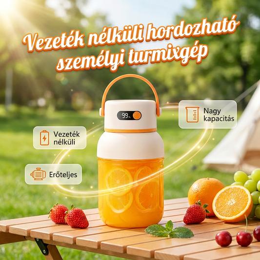 🍓🍨 Hordozható személyi turmixgép turmixokhoz és smoothie-khoz | USB-ről tölthető mini gyümölcscentrifuga-pohár 🏖️🍹