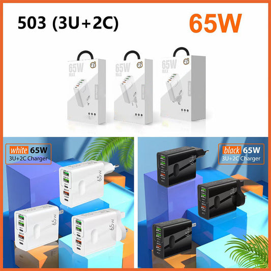 65 W-os többportos gyors töltő