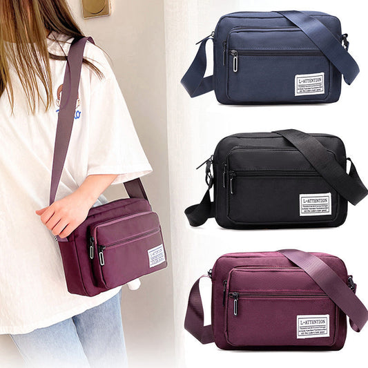 Női többzsebes crossbody táska cipzárral