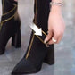 👢Mély sarkú hegyes orrú magas csizma