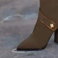👢Mély sarkú hegyes orrú magas csizma