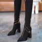 👢Mély sarkú hegyes orrú magas csizma