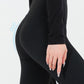 Női hálós magas derekú leggings oldalsó zsebbel - hasellenőrzés és fenékemelés