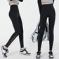 Női hálós magas derekú leggings oldalsó zsebbel - hasellenőrzés és fenékemelés