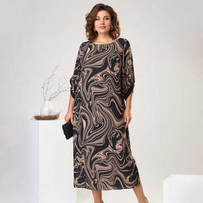【M-4XL】🌸 Márványozott prémium textúrájú ruhák