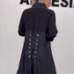 👗2025 Hosszú ujjú ruha, hegyes nyakkivágással és húzózsinórral