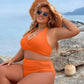 Elegáns tengerparti hát nélküli bikini szett