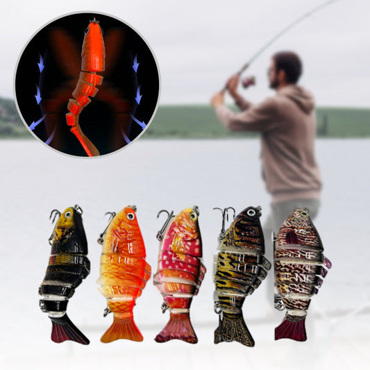 🎣 5 darab élethű, többízületes víz alatti horgászcsali 🐟