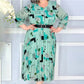 【S-4XL】🌺Női rakott Flowy ruha övvel
