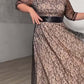 【S-4XL】👗Női középhosszú ujjú derekú virágos ruhák