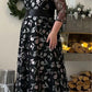 【S-4XL】👗Női középhosszú ujjú derekú virágos ruhák