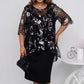 【S-4XL】👗Elegáns női 2 részes szett fekete színben (átlátszó felső + ruha)