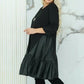 【S-4XL】👗Női kerek nyakú ruha rakott szegéllyel