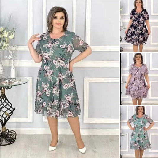 🌸【S-4XL】Virágmintás könnyű ing ruha