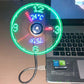 USB ventilátor LED óra fény