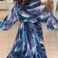 Női elegáns nyomtatott V-nyakú ruhák