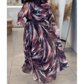 Női elegáns nyomtatott V-nyakú ruhák
