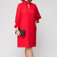 【S-4XL】👗Női elegáns egyszínű egyszínű üreges ruhák
