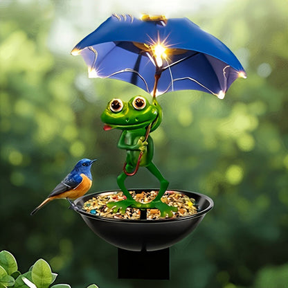 🐸 Napenergiás béka madáretető és kerti lámpa【✨ Utánvétes fizetés, visszatérítés lehetséges】