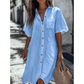 【S-4XL】👗Alkalmi lenvászon pamut ing ruha