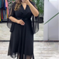 Női elegáns V-nyakú ruha