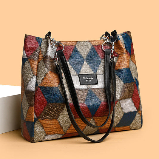 【🎊Új termékek népszerűsége】Divatos patchwork női válltáska