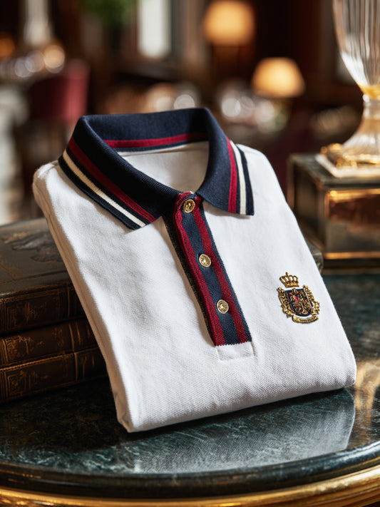 Retro royal prémium csíkos üzleti rövid ujjú pólóing