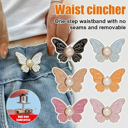 🦋 Pillangós, szegecs és varrás nélküli, derékban szűkíthető, levehető kapcsokkal