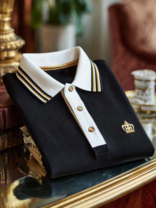 Retro klasszikus royal crest üzleti rövid ujjú pólóing
