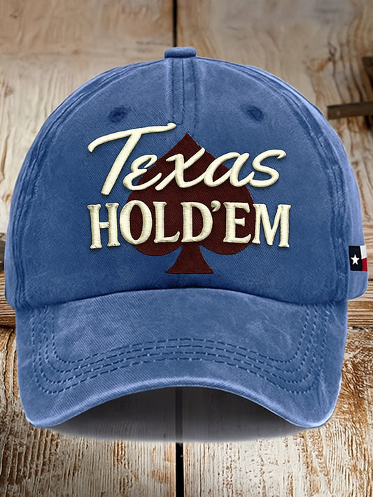 Retro texas hold'em póker nyomtatott vintage retro unisex resort baseball sapka