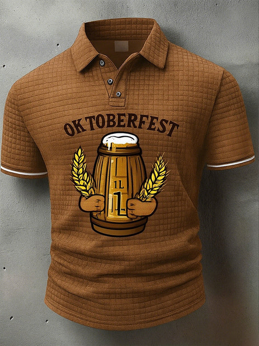 Vintage férfi oktoberfest szarvasbőr művészet nyomtatás ujjú póló