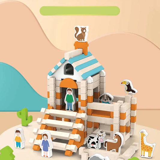 Oktatási fa építőelemek