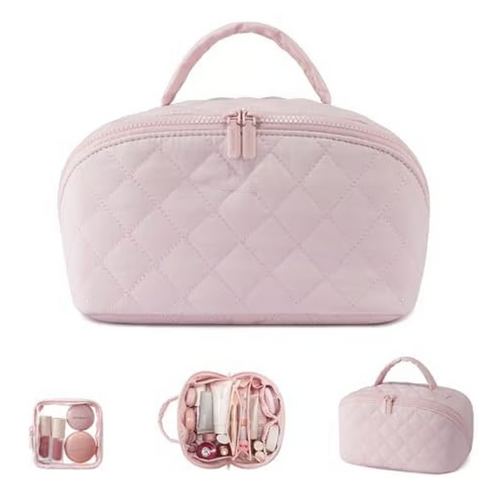 Új, nagy kapacitású pamut kozmetikai táska fogantyúval